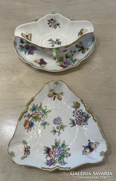 Ó-Herendi Viktória Királynő mintás rokályos étkészlet az 1900-as évek elejéről!Ritkán fellelhető!