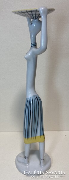 Drasche art deco tálat tartó lány (extra ritka)