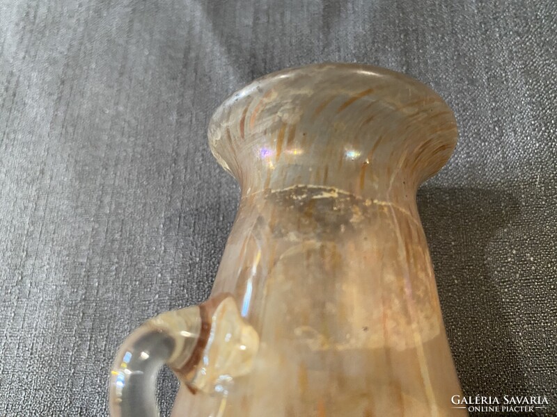 MURANO SCAVO SEGUSO HIBÁTLANT ÁLLAPOTBAN, GYÖNYÖRŰ IRIZÁLÓ SZÍNBEN!!!!   13X6 cm!!