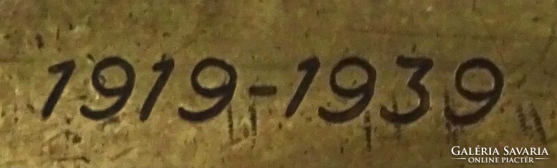 1U633 Antik réz Kossuth címeres levélnyitó kés Futura Budapest 1919-1939