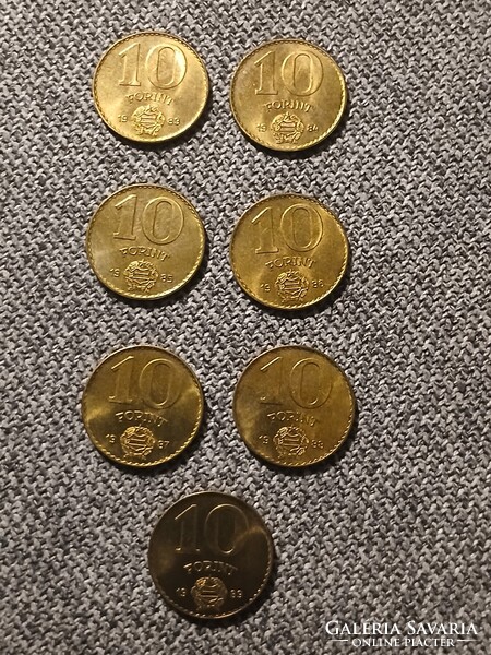 1983 -1989 TELJES 10 forint FT sor UNC verdefényes forgalmi sorokból összeállítva