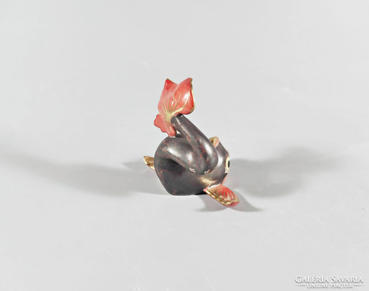 HERENDI, KÍNIA DELFIN, KÉZZEL FESTETT PORCELÁN FIGURA, HIBÁTLAN! (I218)