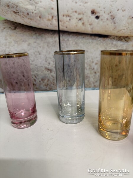 Színes Üveg Cső Poharak 6 db A135