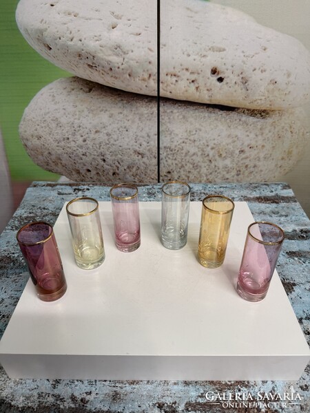 Színes Üveg Cső Poharak 6 db A135