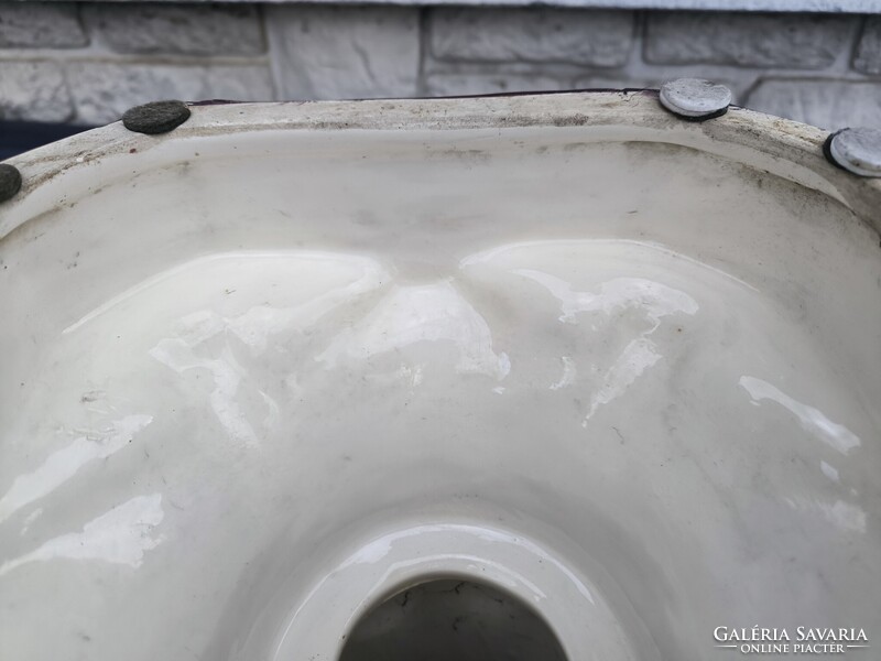Antik Szecessziós színes majolika keràmia viràgtartó àllvàny Posztamens