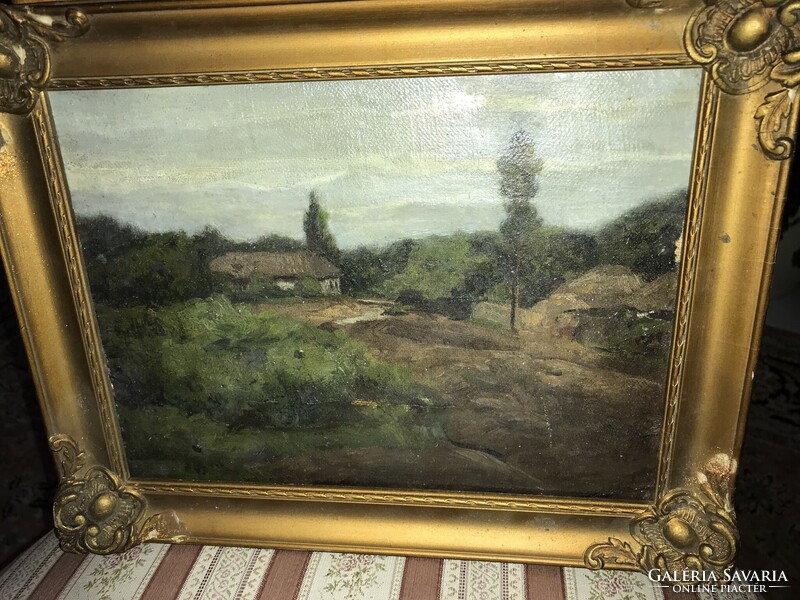 Glatter Gyula : Tanyasi táj    olaj, vászon