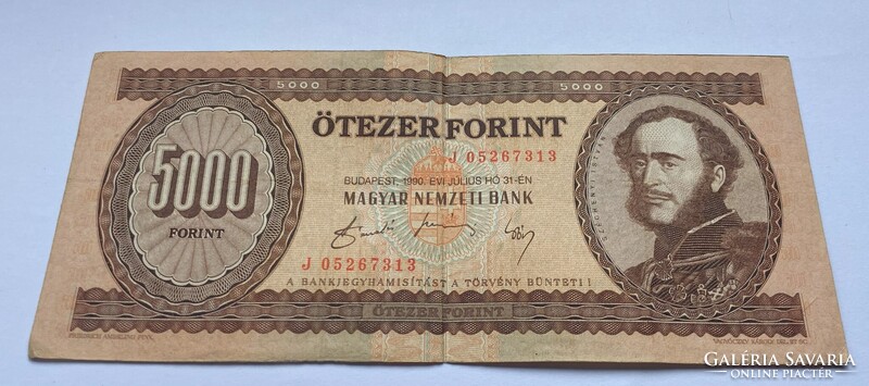 5000 forint 1990 J sorozat
