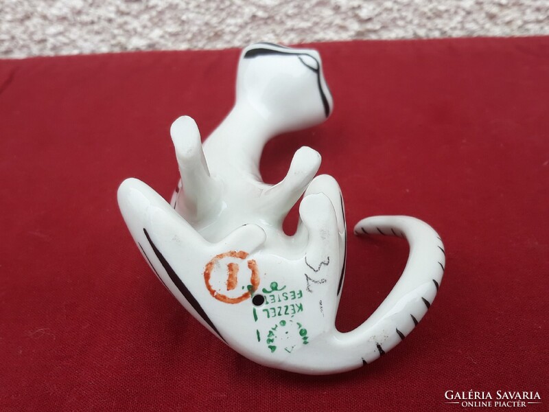 Art deco Hollóházi porcelán cica