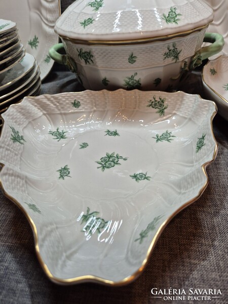 Herendi zöld "PC"(POMMIER CHINOIS) mintás 6 személyes étkészlet