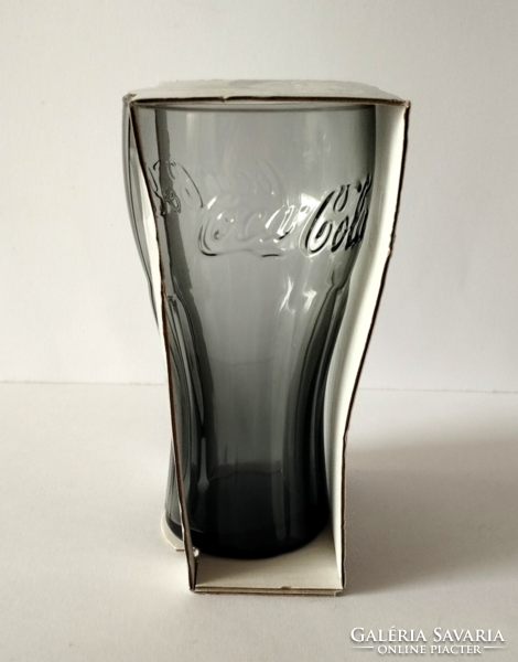 GYŰJTEMÉNYES 2008 FRANCIA COCA-COLA FEKETE ÜVEG POHÁR SAJÁT BONTATLAN DOBOZÁBAN