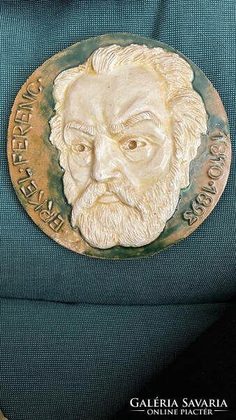 Varga Mátyás-Erkel Ferenc 100.évforduló kerámia emlékplakett-1992