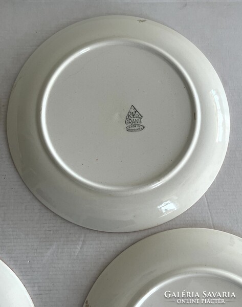 Retro, vintage 4db Kispest Gránit lapostányér, tányér