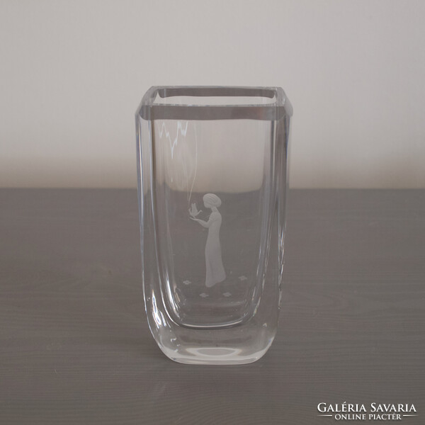 Régi Skruf kristály váza