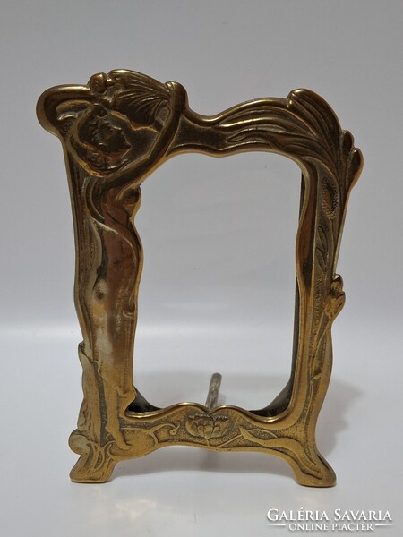Vintage szecessziós asztali képkeret üveggel, 15 x 10 cm