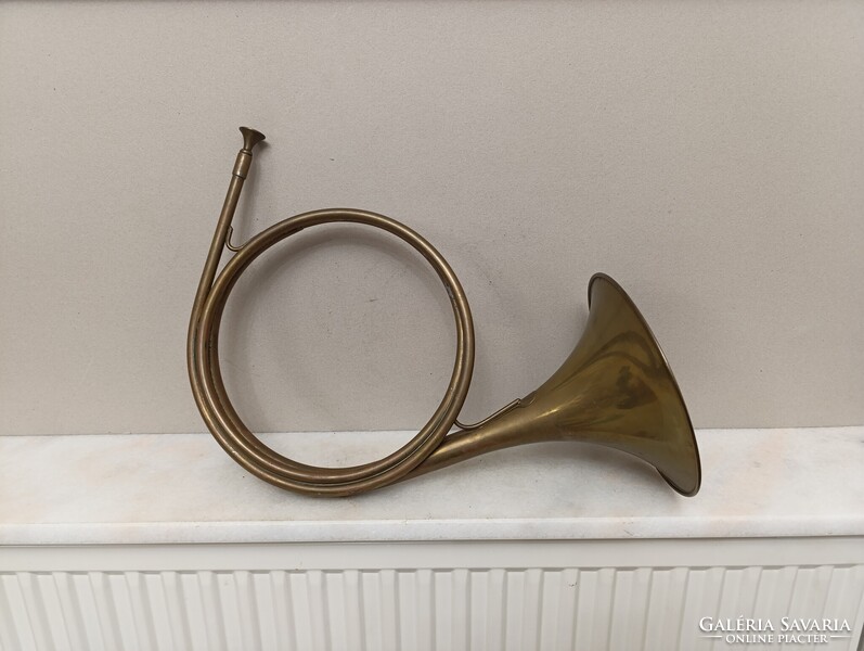 Antik trombita sárgaréz réz rézfúvós hangszer katona militari 888 1597