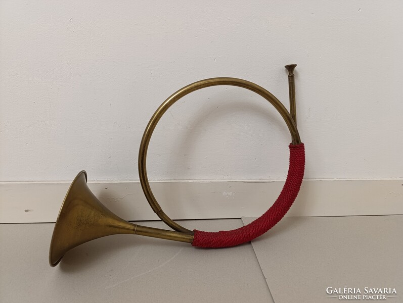 Antik trombita sárgaréz réz rézfúvós hangszer katona militari 890 1598