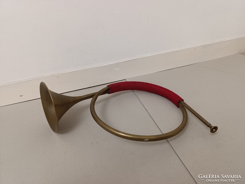 Antik trombita sárgaréz réz rézfúvós hangszer katona militari 890 1598