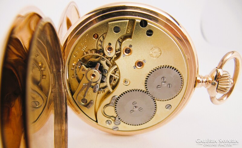 ANTIK , IWC SCHAFFHAUSEN ,14KARÁTOS ARANY,DUPLAFEDELŰ ZSEBÓRA,1915