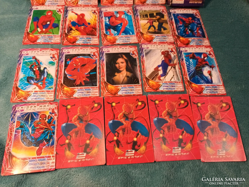 Extrém ritka 36 db Spiderman 2, Pókember 2 hologrammos kártyák teljes pakli dobozában.
