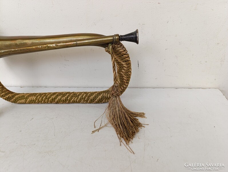 Antik trombita sárgaréz réz rézfúvós hangszer katona militari 620 1631