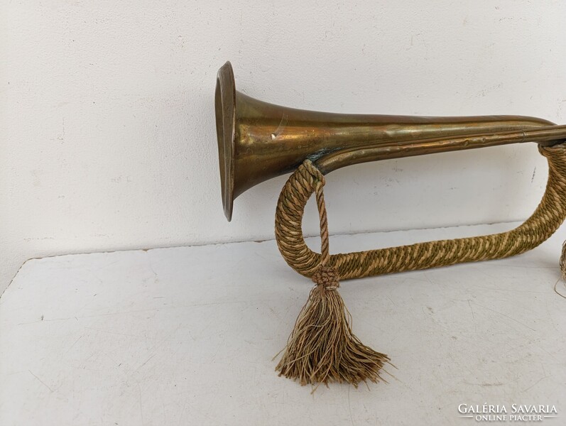 Antik trombita sárgaréz réz rézfúvós hangszer katona militari 620 1631