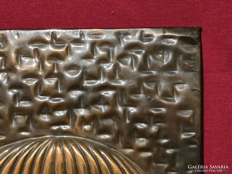 Art-deco női fej fali bronzírozott dombormű