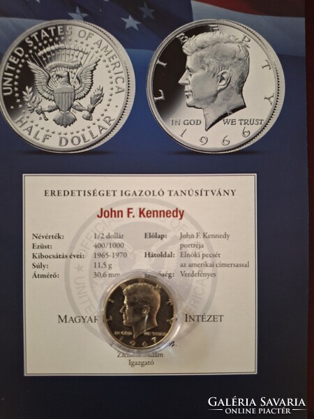 Kennedy ezüst fél dollár 1967 verdefényes