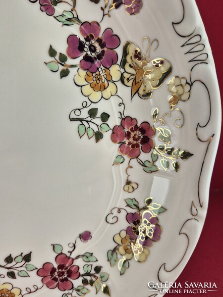 Zsolnay pillangó mintás kerek sültes tál #3