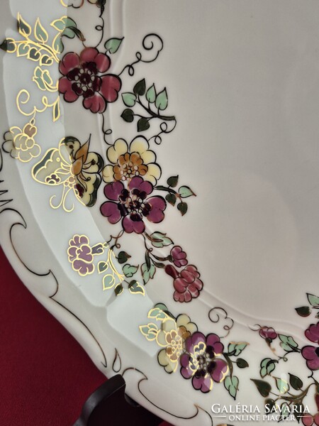 Zsolnay pillangó mintás kerek sültes tál #3