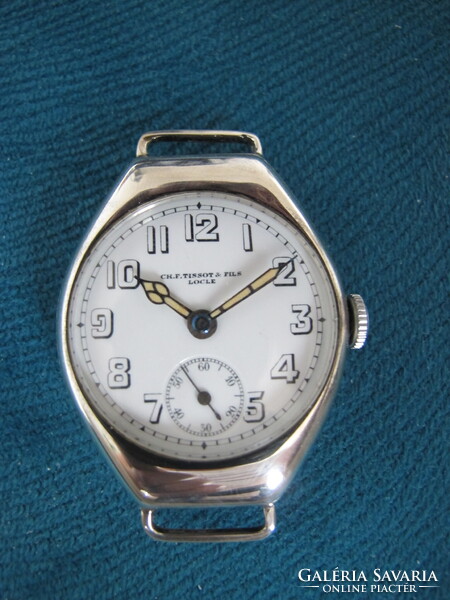 EZÜST TISSOT KISMÁSODPERCES KARÓRA CAL 13, 1925-BŐL HIBÁTLAN PORCELÁN SZÁMLAPPAL