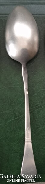 Antik ezüstözött alpacca Sandrik PFG Rex alpakka jelölésű 3 teás kanál 1 evőkanál evőeszköz külön is