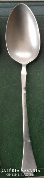 Antik ezüstözött alpacca Sandrik PFG Rex alpakka jelölésű 3 teás kanál 1 evőkanál evőeszköz külön is