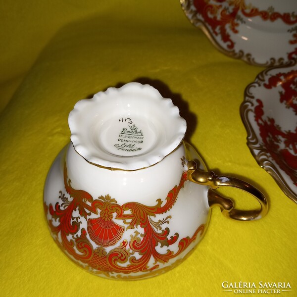 3db-os reggeliző szett, kávés-teás csésze. "Rosenthal " ( Pompadur,).jelzett, sorszámos.