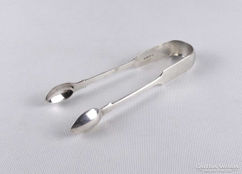1U377 Antik jelzett angol ezüst 925-ös cukorfogó csipesz 55 g