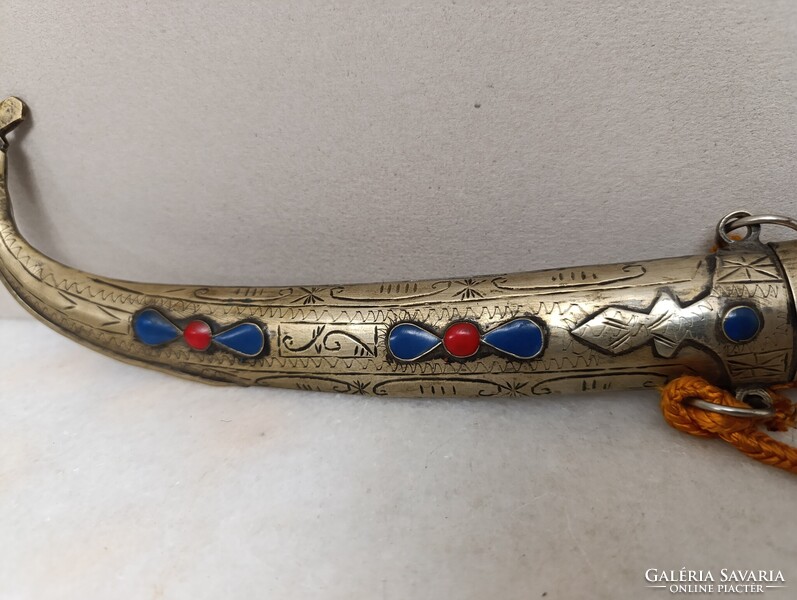 Antik Jambiya arab perzsa Szíria Marokkó berber tőr sárgaréz kés fegyver XX. sz. 850 1744