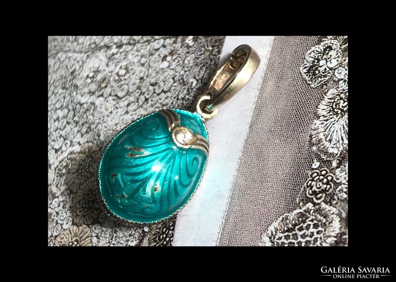 Sterling ezust Faberge stilusu fuggo