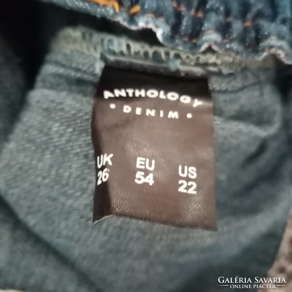 ANTHOLOGY denim moletti elöl gombos farmerszoknya XXL-3XL