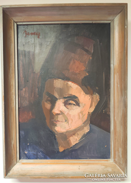 Portré, olaj-farost, alkotó Berecz András (1929-2010)