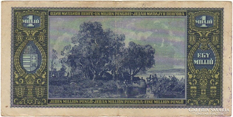 Egymillió 1000000 pengő 1945 3. Alacsony sorszám "005857"