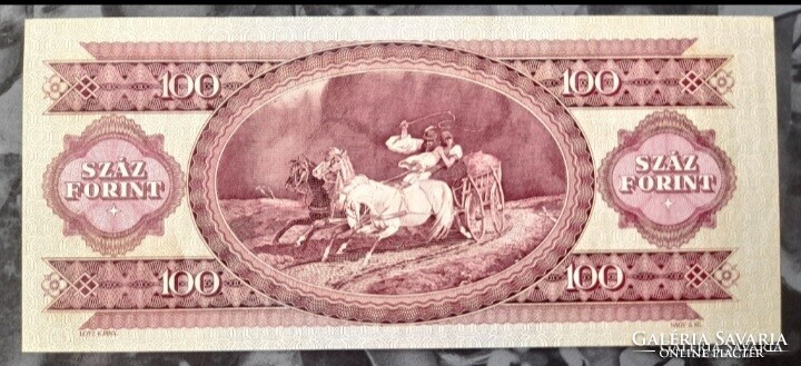 Elcsúszott  nyomat.  100 forint 1957 . B541 .  aUNC !