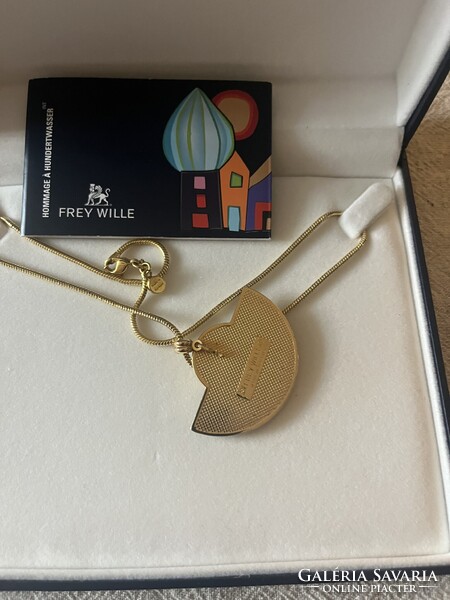 Frey Wille Freywille Hundertwasser StreetRivers HalfMoon medál és nyaklánc