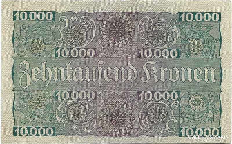 1 schilling a 10000 korona bankjegyen !!. kiadás 1924 Ausztria 3. Egy gyenge hajtás középen
