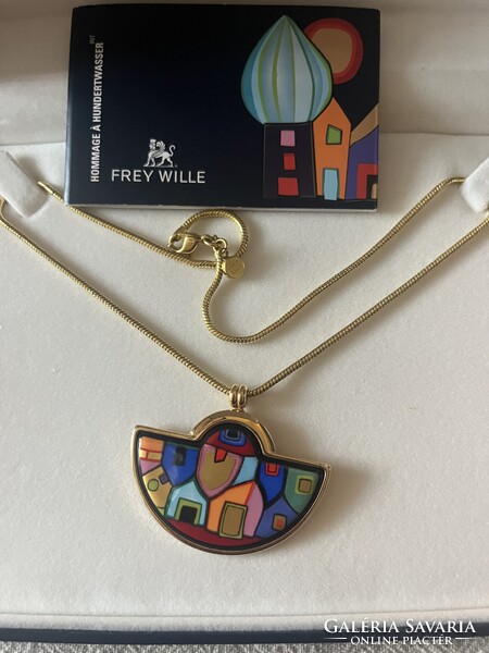Frey Wille Freywille Hundertwasser StreetRivers HalfMoon medál és nyaklánc