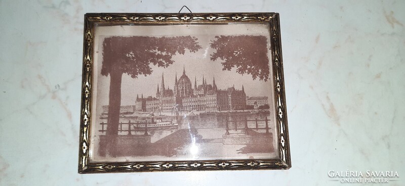 Országház kép réz keretben 16x20 cm