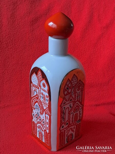 Retro szovjet KOROSTEN porcelán italos palack eredeti porcelán kupakjával!