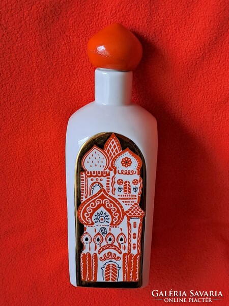 Retro szovjet KOROSTEN porcelán italos palack eredeti porcelán kupakjával!