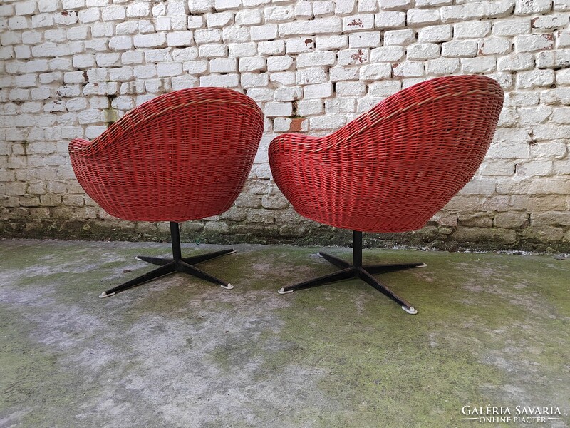 70'-ES ÉVEK RATTAN FOTEL PÁR #036