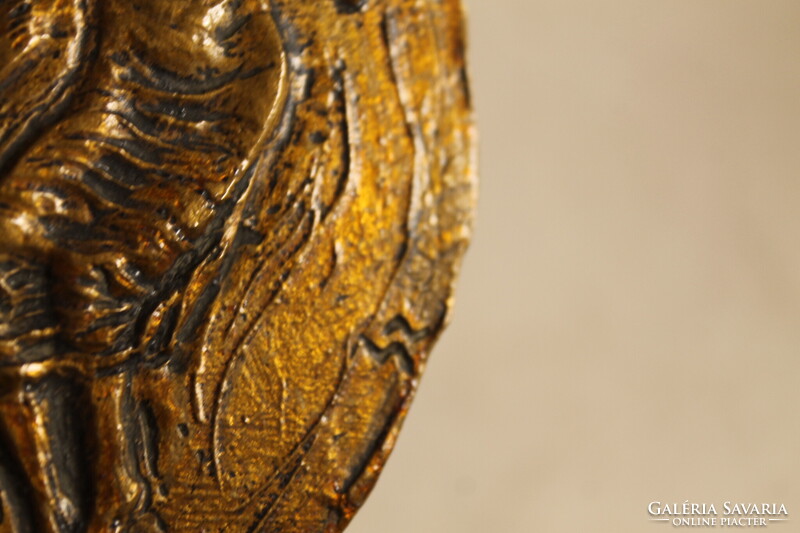Szignált art deco bronz relief 953
