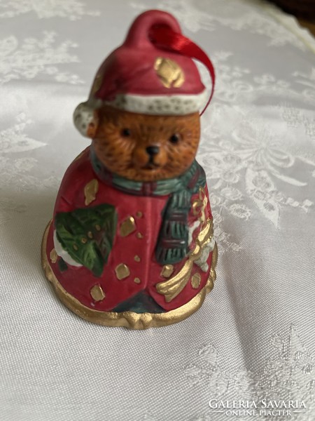 Gyönyörű karácsonyfa dísz porcelán mackó