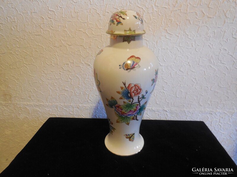 Herendi , viktoria mintás  , fedeles váza  , lámpatestté alakítva  , 26 cm